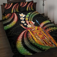 Hawaii King Kamehameha Quilt Bed Set Fantastic Plumeria Reggae