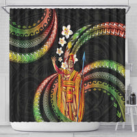 Hawaii King Kamehameha Shower Curtain Fantastic Plumeria Reggae