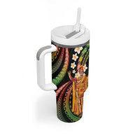 Hawaii King Kamehameha Tumbler With Handle Fantastic Plumeria Reggae