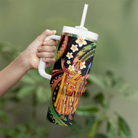 Hawaii King Kamehameha Tumbler With Handle Fantastic Plumeria Reggae