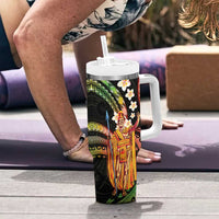 Hawaii King Kamehameha Tumbler With Handle Fantastic Plumeria Reggae