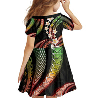 Hawaii Plumeria Reggae Family Matching Off The Shoulder Long Sleeve Dress and Hawaiian Shirt Polynesian Pattern