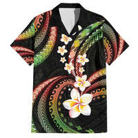 Hawaii Plumeria Reggae Family Matching Short Sleeve Bodycon Dress and Hawaiian Shirt Polynesian Pattern