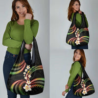 Hawaii Plumeria Reggae Grocery Bag Polynesian Pattern