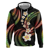Hawaii Plumeria Reggae Hoodie Polynesian Pattern