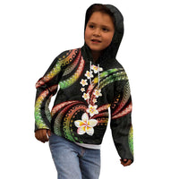 Hawaii Plumeria Reggae Kid Hoodie Polynesian Pattern
