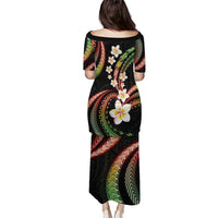 Hawaii Plumeria Reggae Puletasi Polynesian Pattern