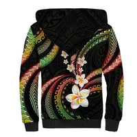 Hawaii Plumeria Reggae Sherpa Hoodie Polynesian Pattern