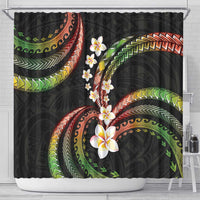 Hawaii Plumeria Reggae Shower Curtain Polynesian Pattern