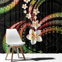 Hawaii Plumeria Reggae Window Curtain Polynesian Pattern