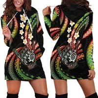 Hawaii Shaka Sign Hoodie Dress Fantastic Frangipani Reggae