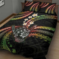 Hawaii Shaka Sign Quilt Bed Set Fantastic Frangipani Reggae