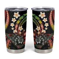 Hawaii Shaka Sign Tumbler Cup Fantastic Frangipani Reggae