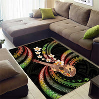 Hawaiian Ukulele Area Rug Jawaiian Fantastic Plumeria
