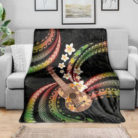 Hawaiian Ukulele Blanket Jawaiian Fantastic Plumeria