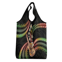 Hawaiian Ukulele Grocery Bag Jawaiian Fantastic Plumeria