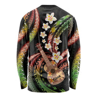 Hawaiian Ukulele Long Sleeve Shirt Jawaiian Fantastic Plumeria