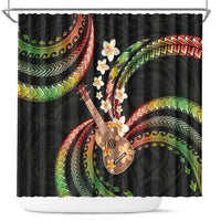 Hawaiian Ukulele Shower Curtain Jawaiian Fantastic Plumeria