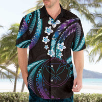 Hawaii Map Kanaka Maoli Hawaiian Shirt Fantastic Frangipani Amethyst Gradient