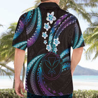 Hawaii Map Kanaka Maoli Hawaiian Shirt Fantastic Frangipani Amethyst Gradient