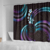 Hawaii Map Kanaka Maoli Shower Curtain Fantastic Frangipani Amethyst Gradient