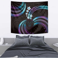 Hawaii Map Kanaka Maoli Tapestry Fantastic Frangipani Amethyst Gradient