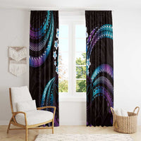 Hawaii Map Kanaka Maoli Window Curtain Fantastic Frangipani Amethyst Gradient