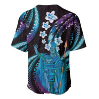 Hawaii King Kamehameha Baseball Jersey Fantastic Plumeria Amethyst Gradient