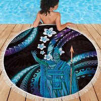 Hawaii King Kamehameha Beach Blanket Fantastic Plumeria Amethyst Gradient
