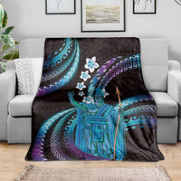 Hawaii King Kamehameha Blanket Fantastic Plumeria Amethyst Gradient