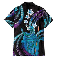 Hawaii King Kamehameha Family Matching Puletasi and Hawaiian Shirt Fantastic Plumeria Amethyst Gradient