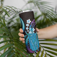 Hawaii King Kamehameha Skinny Tumbler Fantastic Plumeria Amethyst Gradient