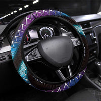Hawaii King Kamehameha Steering Wheel Cover Fantastic Plumeria Amethyst Gradient