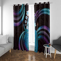 Hawaii King Kamehameha Window Curtain Fantastic Plumeria Amethyst Gradient
