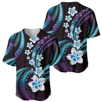 Hawaii Plumeria Baseball Jersey Amethyst Gradient Polynesian Pattern LT01 - Polynesian Pride