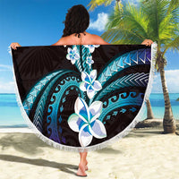 Hawaii Plumeria Beach Blanket Amethyst Gradient Polynesian Pattern