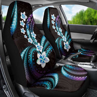 Hawaii Plumeria Car Seat Cover Amethyst Gradient Polynesian Pattern