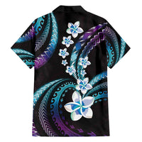 Hawaii Plumeria Family Matching Off Shoulder Maxi Dress and Hawaiian Shirt Amethyst Gradient Polynesian Pattern