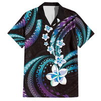 Hawaii Plumeria Family Matching Puletasi and Hawaiian Shirt Amethyst Gradient Polynesian Pattern LT01 Dad's Shirt - Short Sleeve Purple - Polynesian Pride