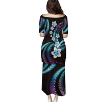 Hawaii Plumeria Puletasi Amethyst Gradient Polynesian Pattern