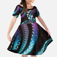 Hawaii Shaka Sign Family Matching Off Shoulder Maxi Dress and Hawaiian Shirt Fantastic Frangipani Amethyst Gradient