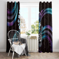 Hawaii Shaka Sign Window Curtain Fantastic Frangipani Amethyst Gradient