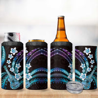 Hawaiian Ukulele 4 in 1 Can Cooler Tumbler Amethyst Gradient Fantastic Plumeria