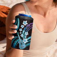 Hawaiian Ukulele 4 in 1 Can Cooler Tumbler Amethyst Gradient Fantastic Plumeria