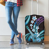 Hawaiian Ukulele Luggage Cover Amethyst Gradient Fantastic Plumeria