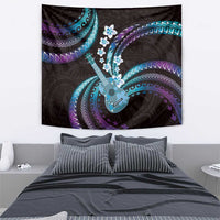 Hawaiian Ukulele Tapestry Amethyst Gradient Fantastic Plumeria
