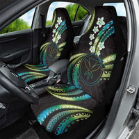 Hawaii Map Kanaka Maoli Car Seat Cover Fantastic Frangipani Chartreuse Cyan