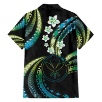 Hawaii Map Kanaka Maoli Family Matching Off The Shoulder Long Sleeve Dress and Hawaiian Shirt Fantastic Frangipani Chartreuse Cyan