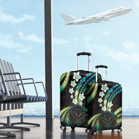 Hawaii Map Kanaka Maoli Luggage Cover Fantastic Frangipani Chartreuse Cyan