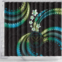 Hawaii Map Kanaka Maoli Shower Curtain Fantastic Frangipani Chartreuse Cyan